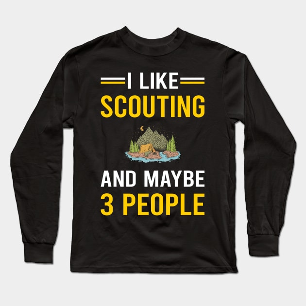 3 People Scouting Scout Scouts Long Sleeve T-Shirt by Bourguignon Aror